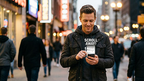Ο όρος «Scroll Away» σημαίνει απλώς τη συνειδητή απόφαση να σύρουμε την οθόνη μας προς τα κάτω και να προσπεράσουμε μια ανάρτηση... Scroll Away